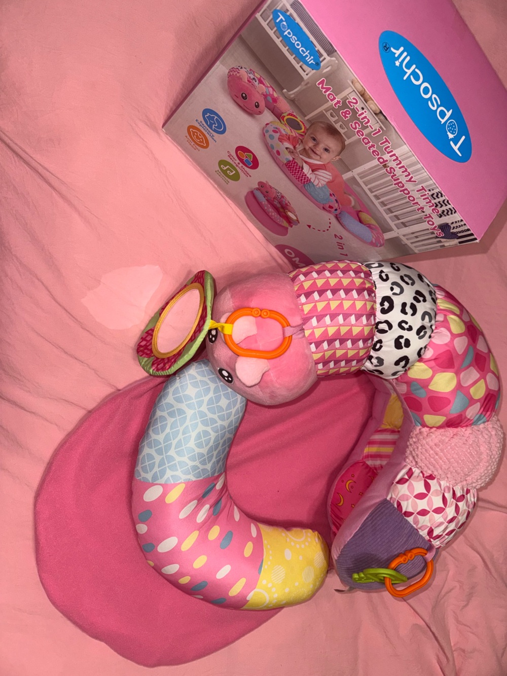 2 in 1 Baby Tummy Time Mat & Support Seated Pillow